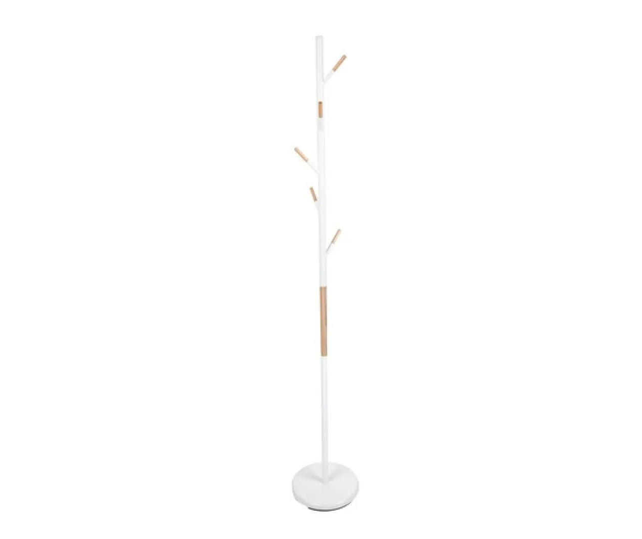 Coat rack Fushion white w. rubber wood