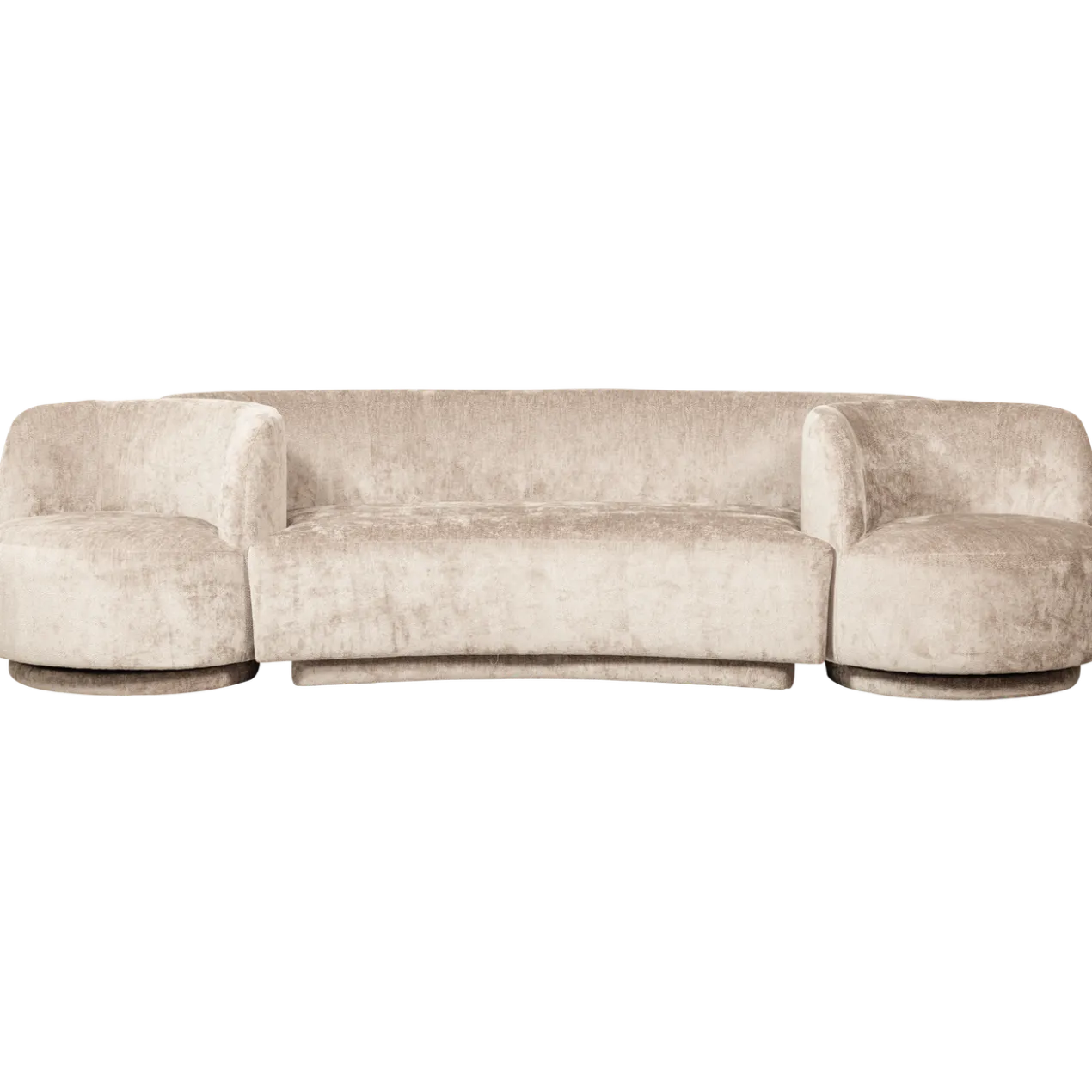 Combi-popular: bankje + fauteuils naturel
