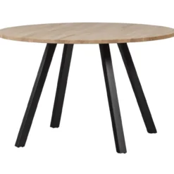 Combi-tablo: rond eiken o120 onbeh & 2-standen vierk [fsc]