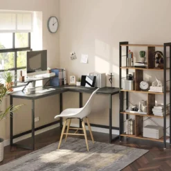 Computerbureau L-vormig Indusign zwart