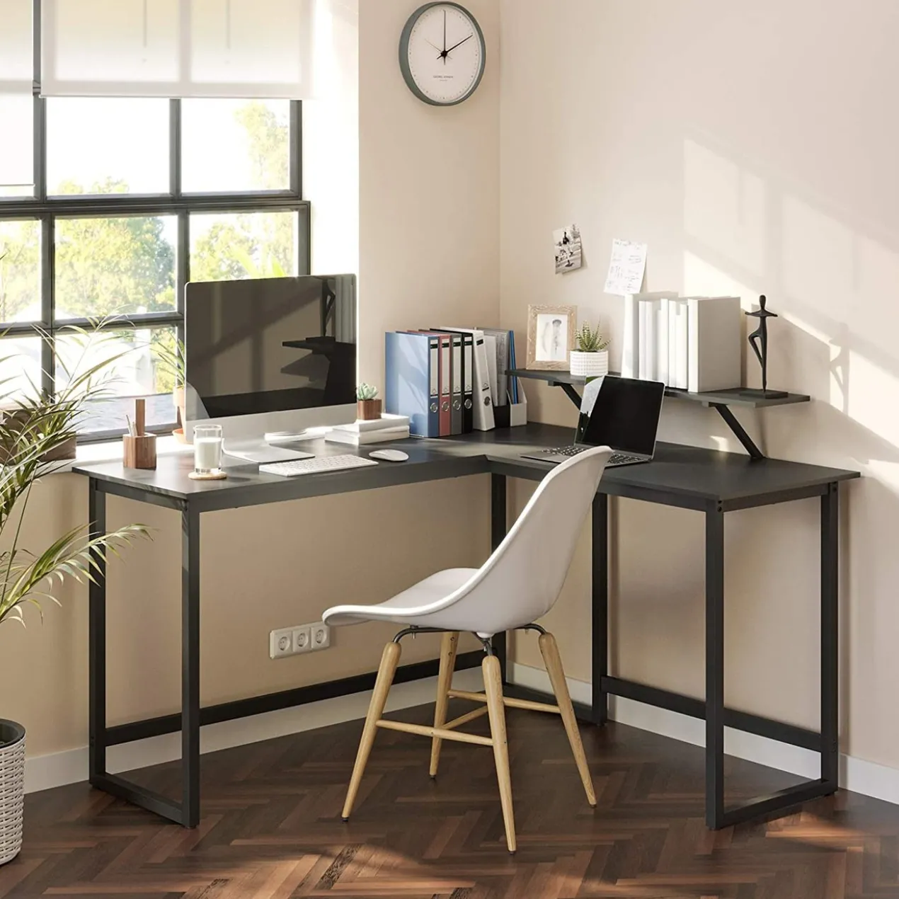 Computerbureau L-vormig Indusign zwart