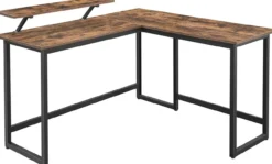 Computerbureau L-vormig Indusign bruin