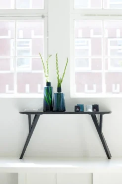 Console acacia wood matt black