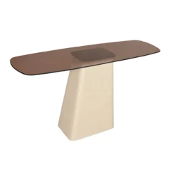 Console Milan glas 140 cm beige