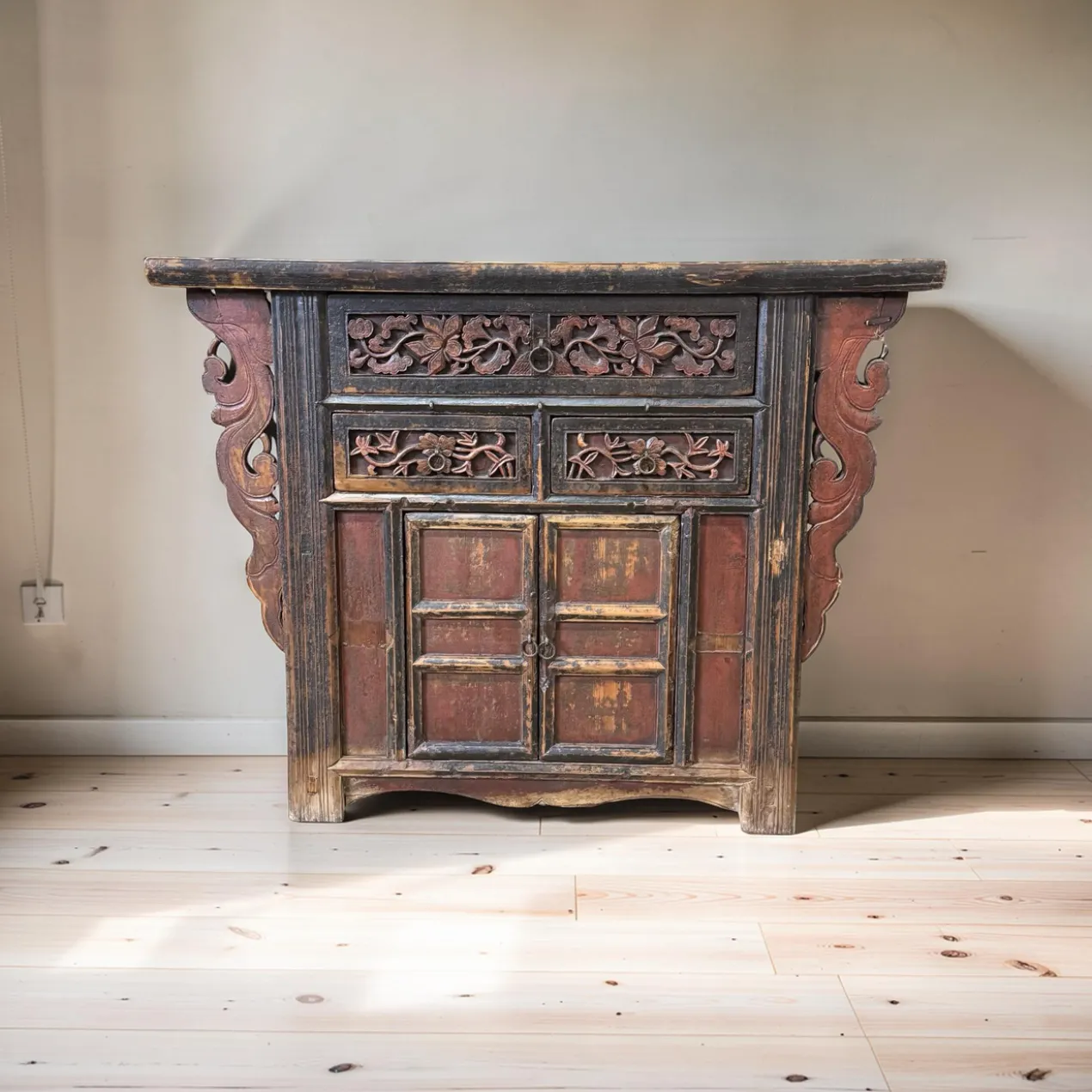 Console snijwerk naturel uniek