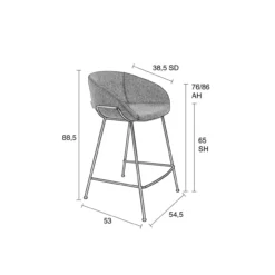 Counter kruk feston zwart