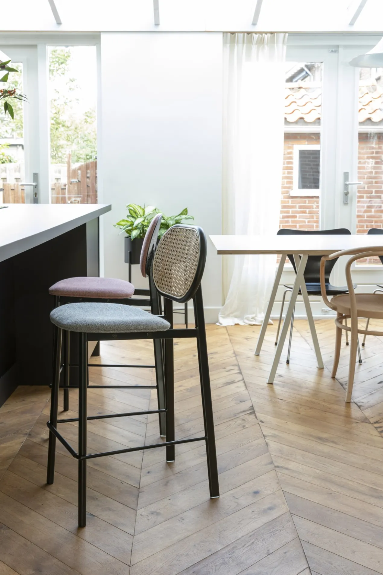 Counter stool spike natural/grey