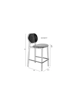 Counter stool spike natural/grey