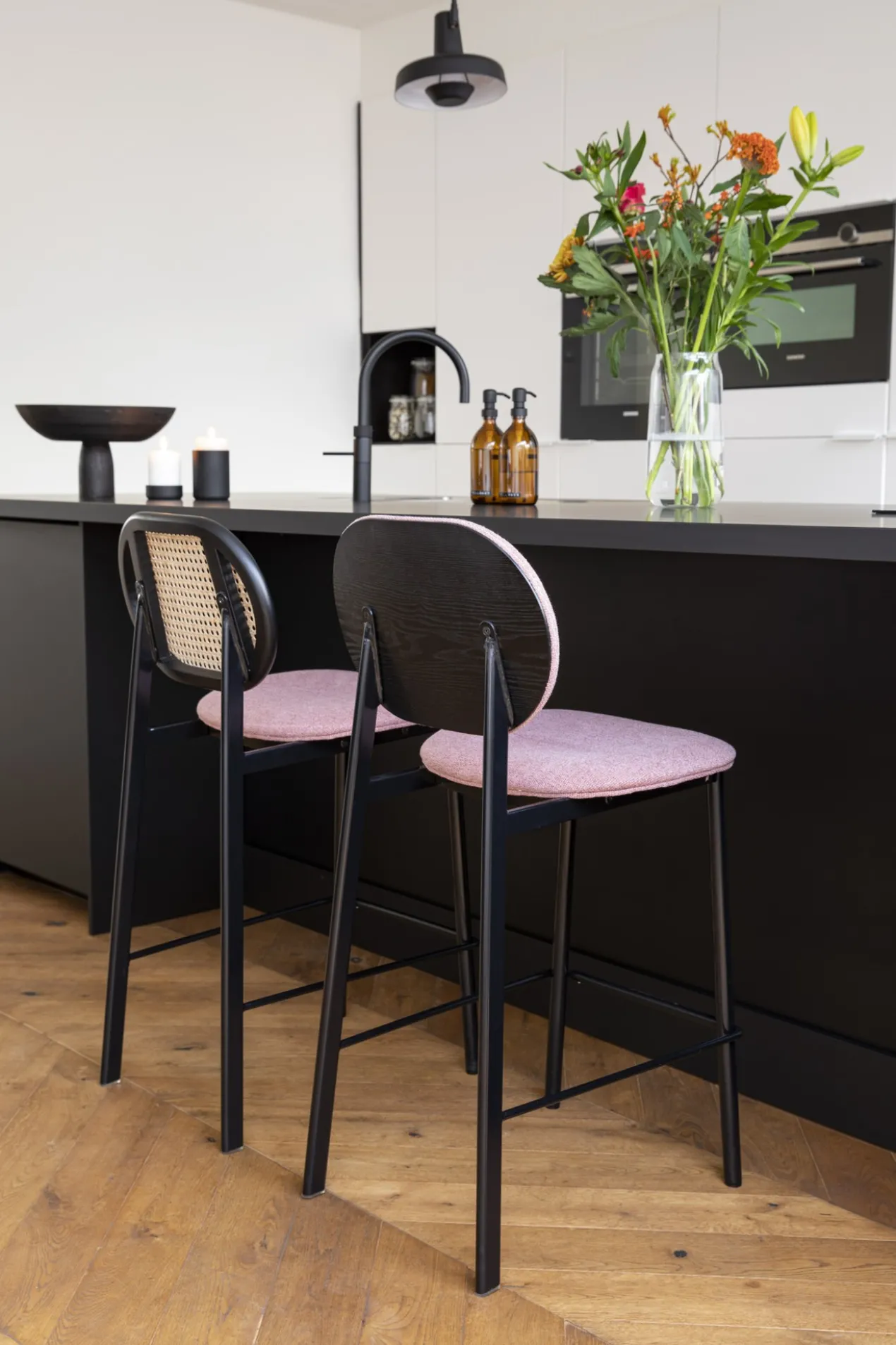 Counter stool spike natural/pink