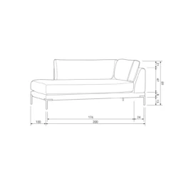Couple lounge element links taupe
