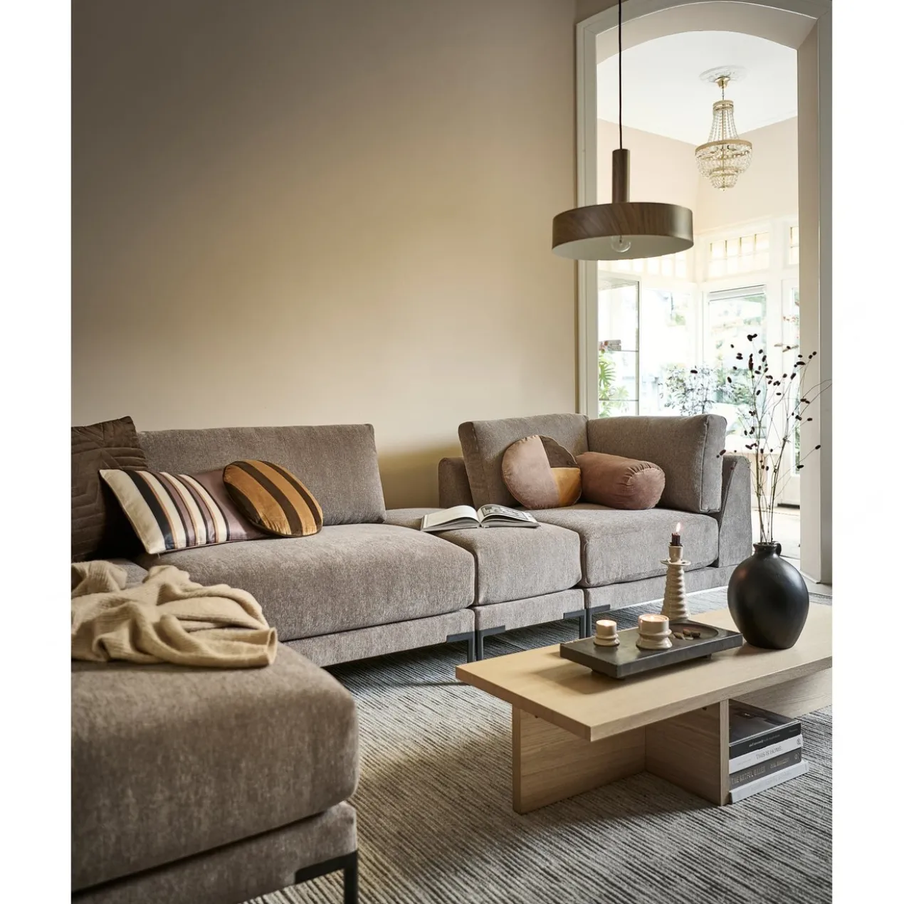 Couple lounge element links taupe