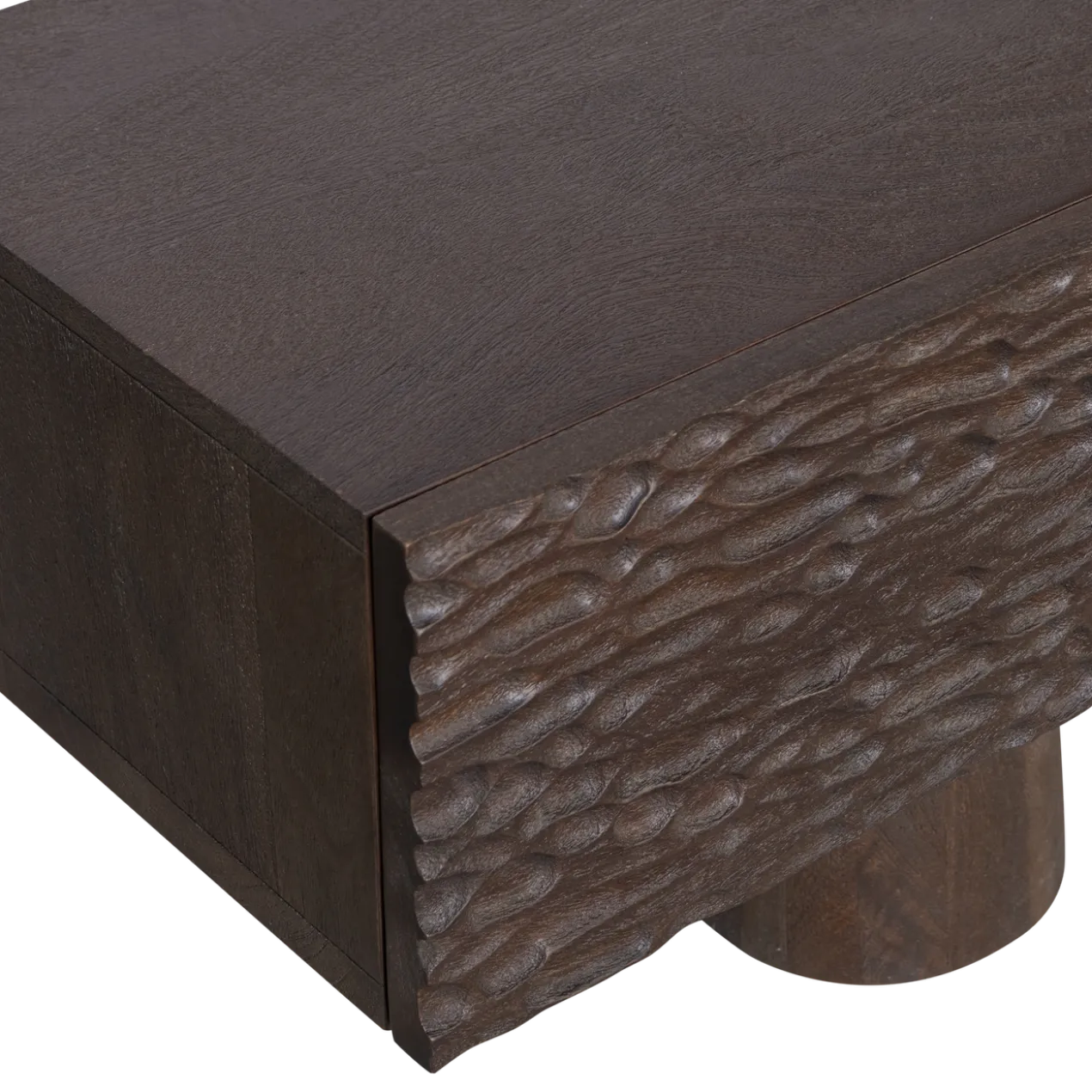 Crumble carved tv meubel mangohout donkerbruin