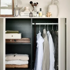 Daily closet double 110x100 cm grenen dakargrau [fsc]
