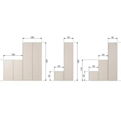 Daily closet double 200x100 cm grenen dakargrau [fsc]