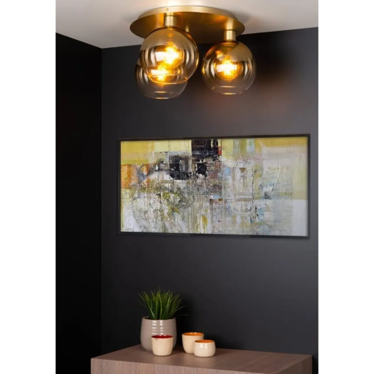 DAJANA PLAFONDLAMP 3-LICHTS GOUD