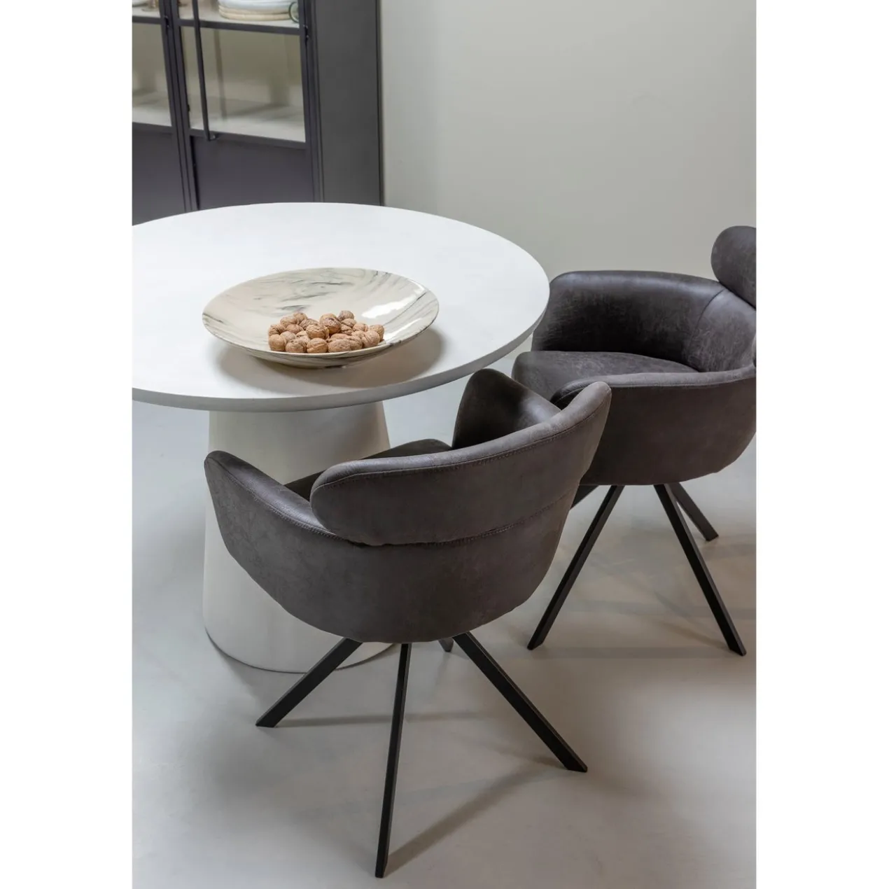 Damon eettafel betonlook wit 76xo100