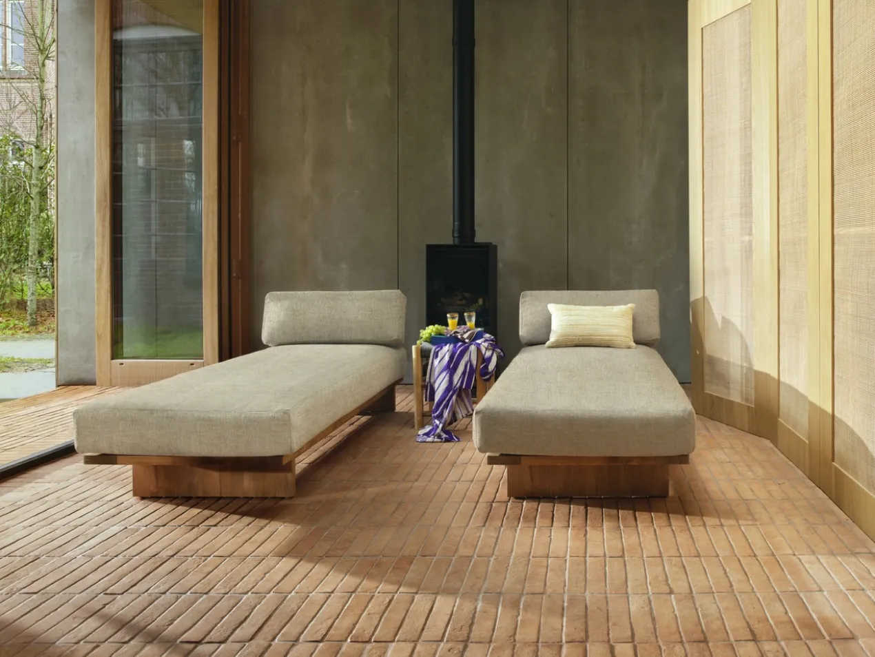 Daybed Outdoor Teak naturel