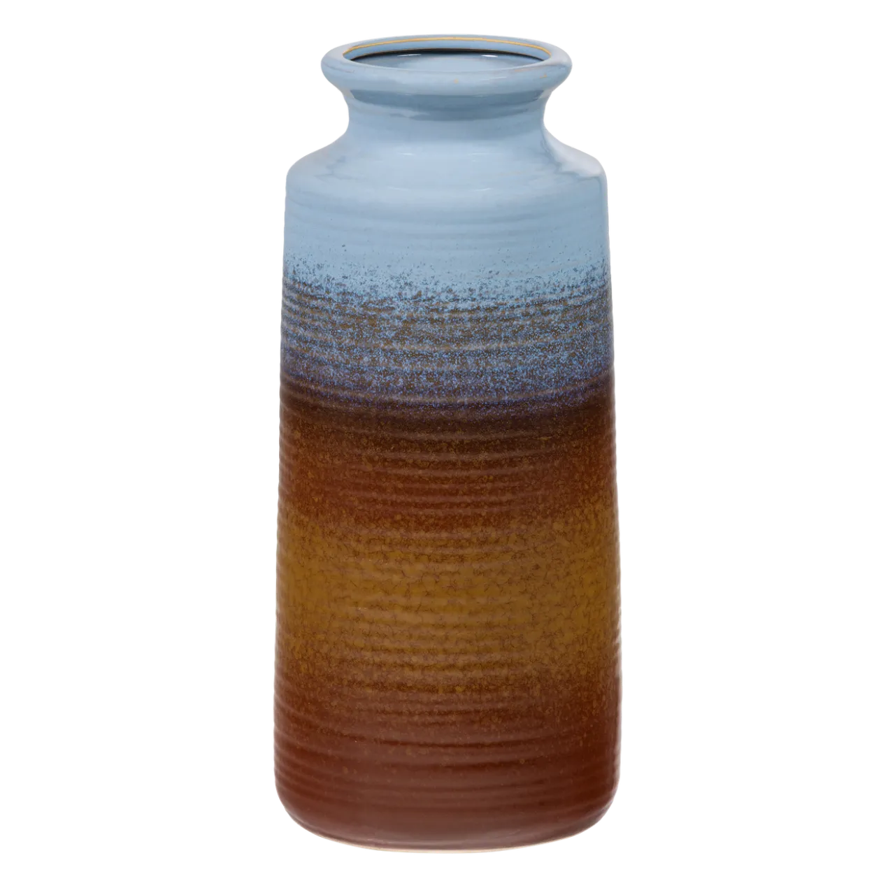 Decennia xl vaas keramiek blauwgeel 38xo17 cm