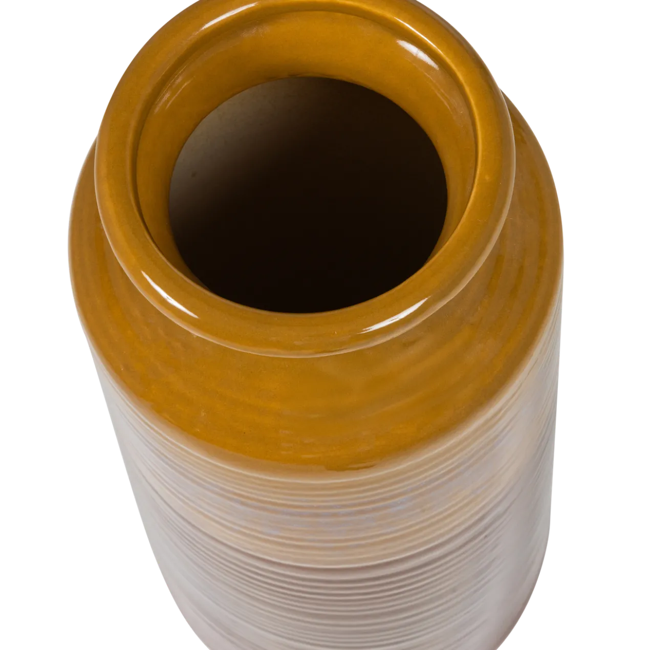 Decennia xl vaas keramiek geelbruin 38xo17 cm