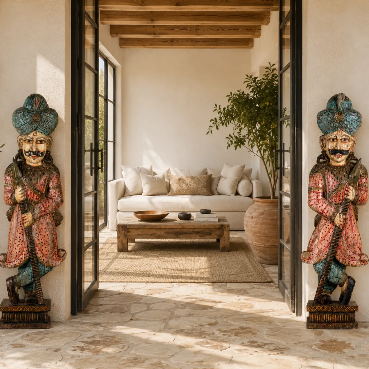 Decoatie Paleiswachters Satyajit - set van 2