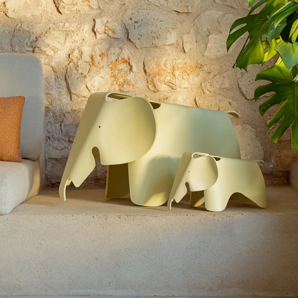 Decoratie object Elephant small RE canary