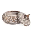 Decoratie pot Lingkaran burned/wit