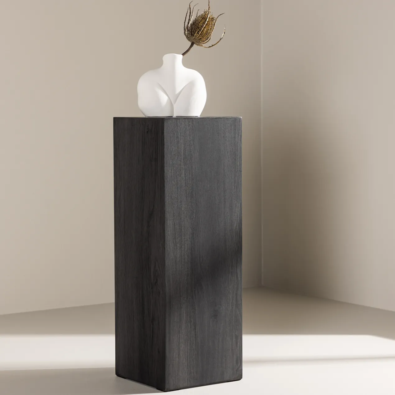 Decoratieve zuil Rana Zwart - 65 x 23 cm