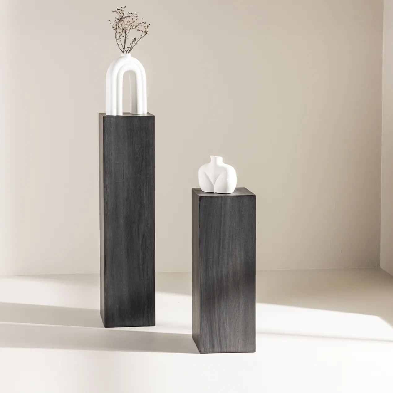 Decoratieve zuil Rana Zwart - 65 x 23 cm