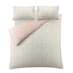 Dekbedovertrek Ashstead damask natural coral 200x200 cm