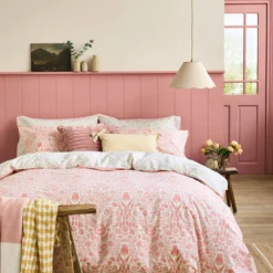 Dekbedovertrek Ashstead damask natural coral 220x230 cm