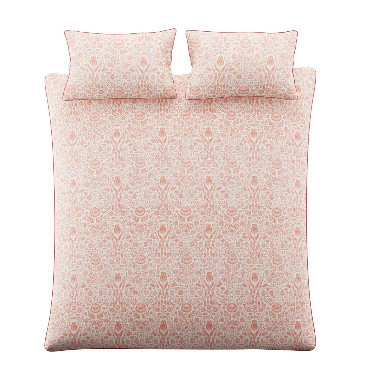 Dekbedovertrek Ashstead damask natural coral 220x230 cm