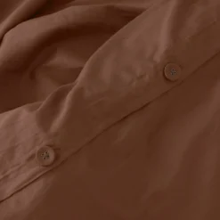 Dekbedovertrek Cotton Satin 140x220 cm dark brown
