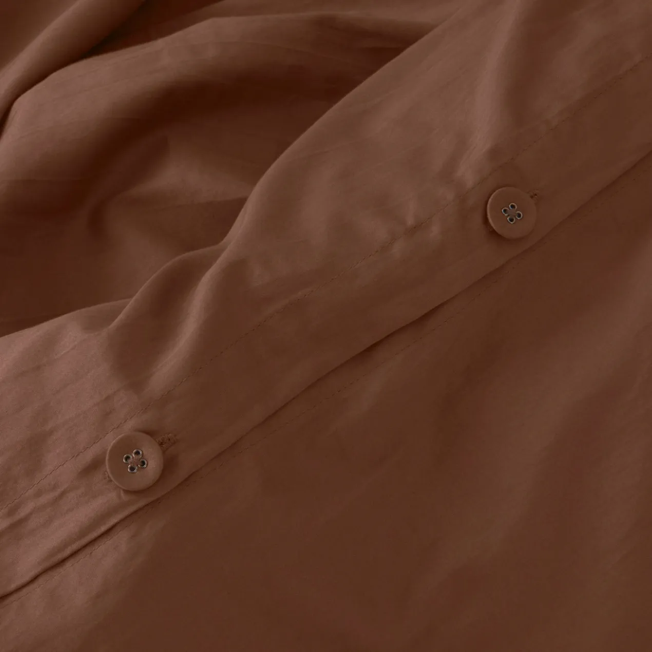 Dekbedovertrek Cotton Satin 200x220 cm dark brown