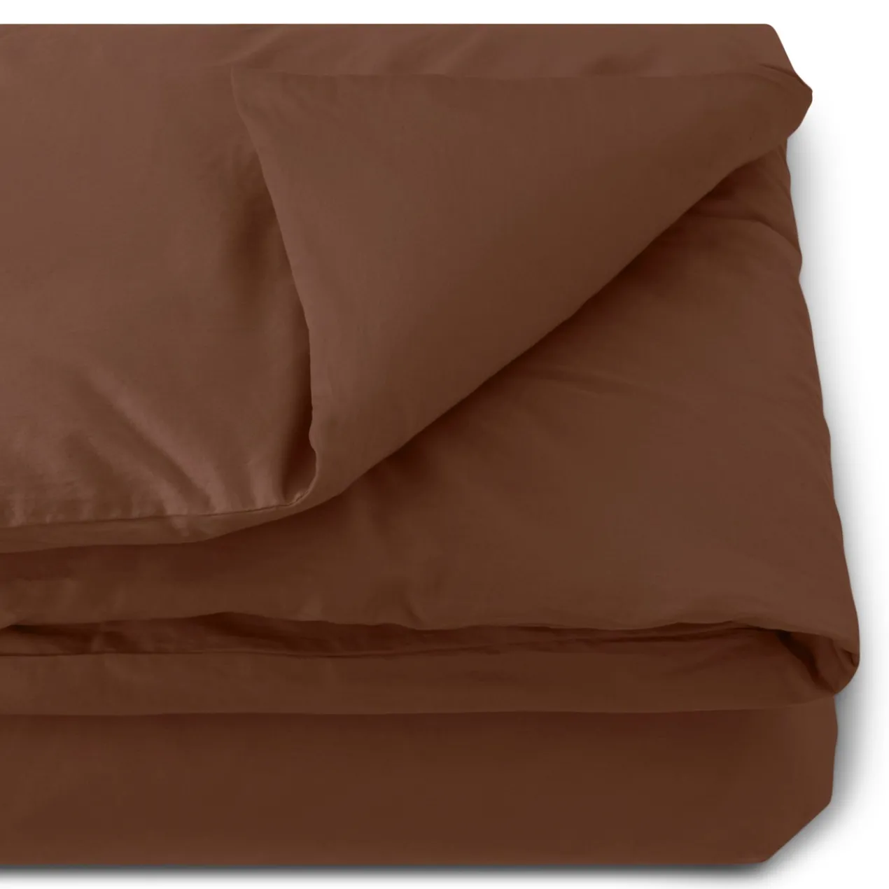Dekbedovertrek Cotton Satin 240x220 cm dark brown