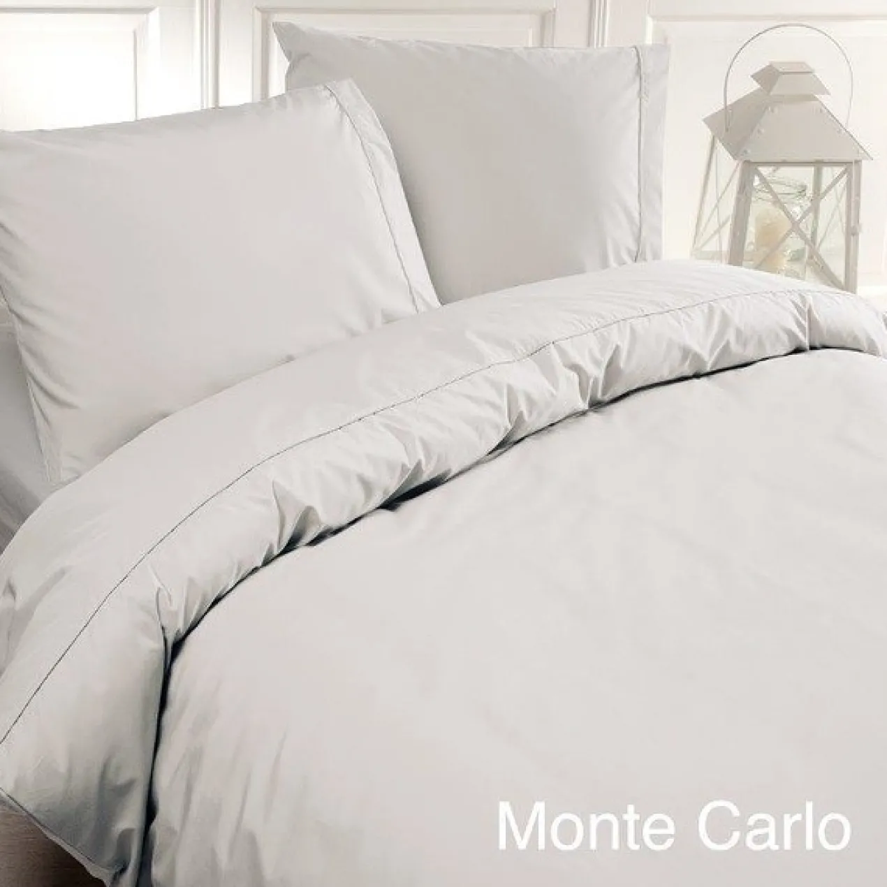 Dekbedovertrek Monte Carlo wit eenpersoons