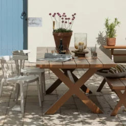 Delta picknick tuintafel aluminium terra 220x100 cm