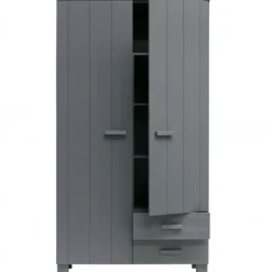 Dennis kast met laden grenen steel grey [fsc]
