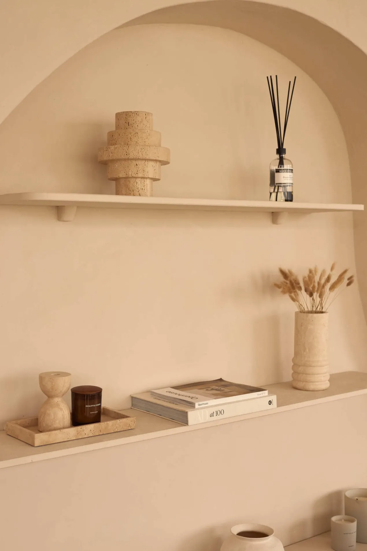 Design kaarshouder Travertine