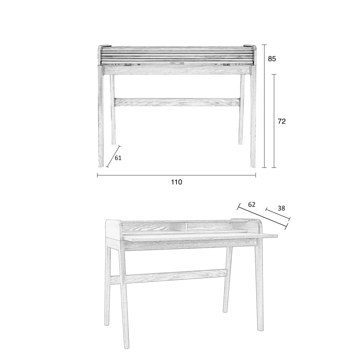 Desk table barbier natural