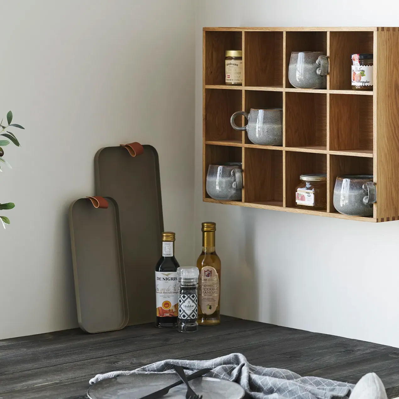 Dienblad Celie bruin - set van 2