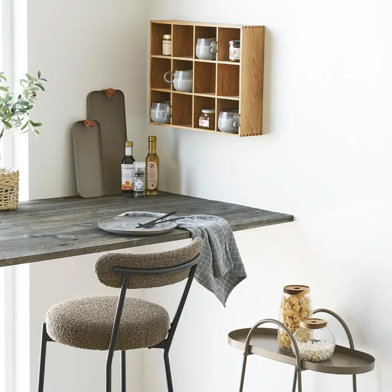 Dienblad Celie bruin - set van 2