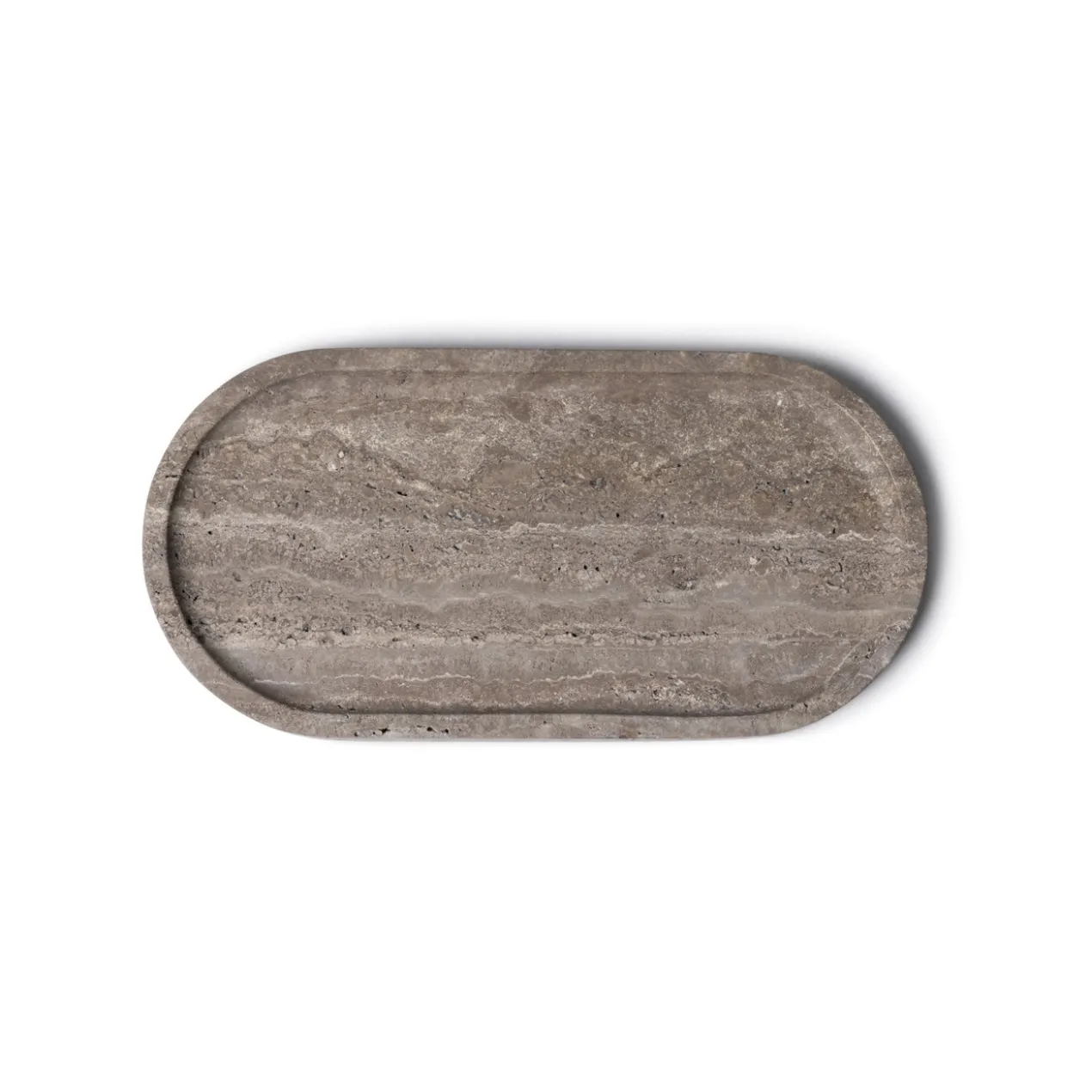 Dienblad Titanium travertine ovaal 30x15cm