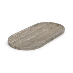 Dienblad Travertine Titanium ovaal 40x20cm