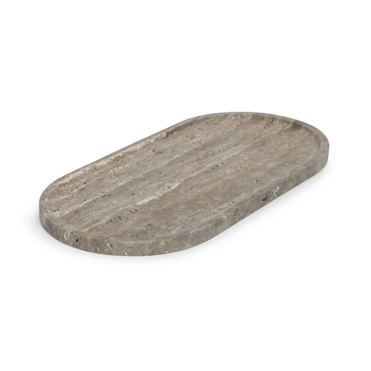 Dienblad Travertine Titanium ovaal 40x20cm