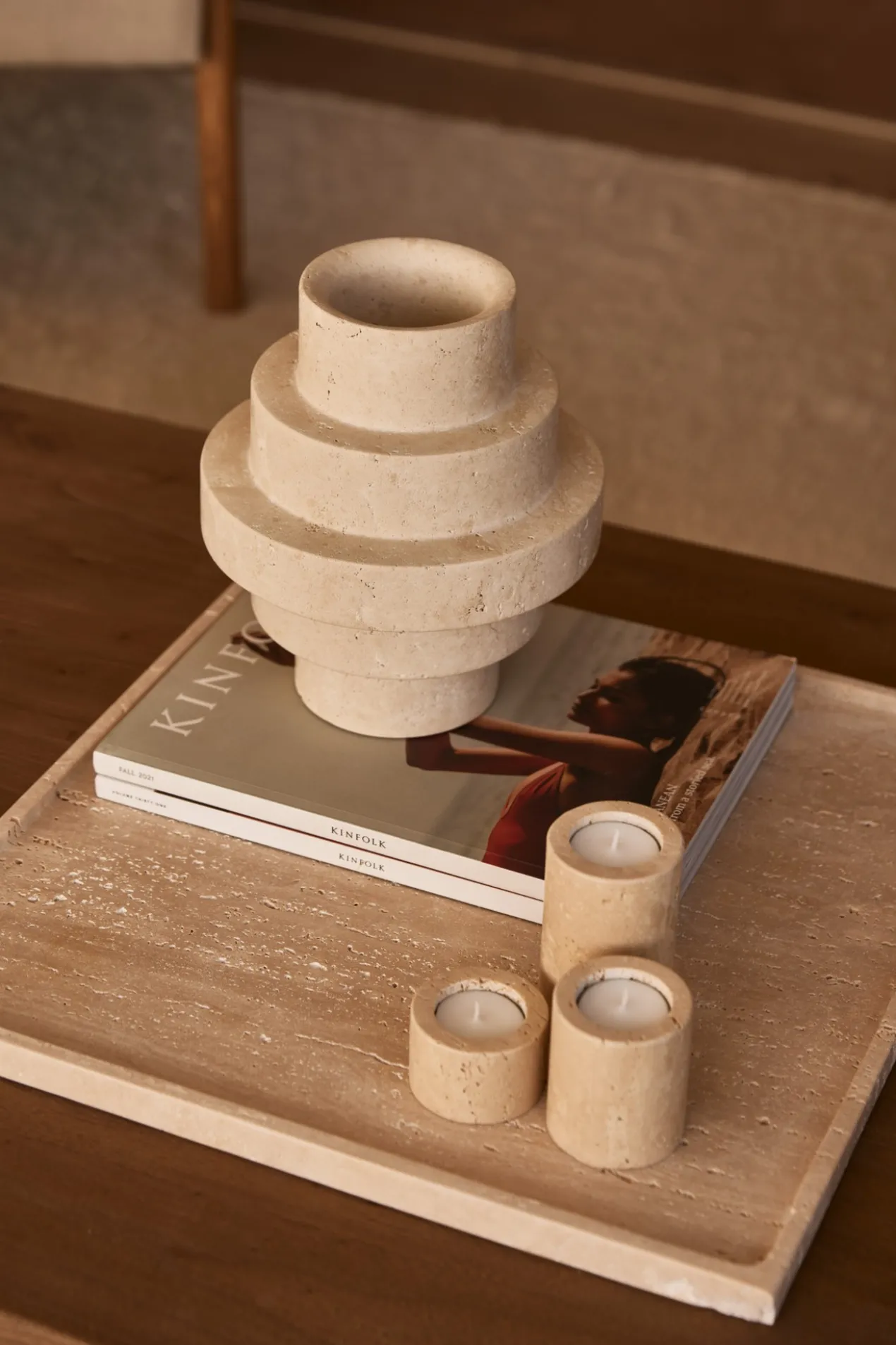Dienblad Travertine 45x45cm