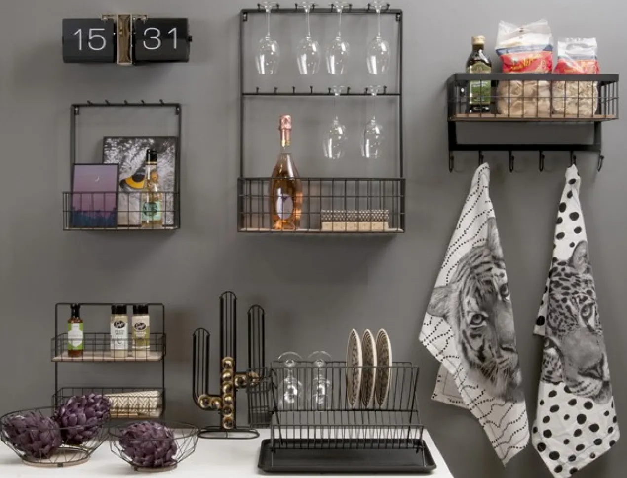 Dish rack Classic matt black iron