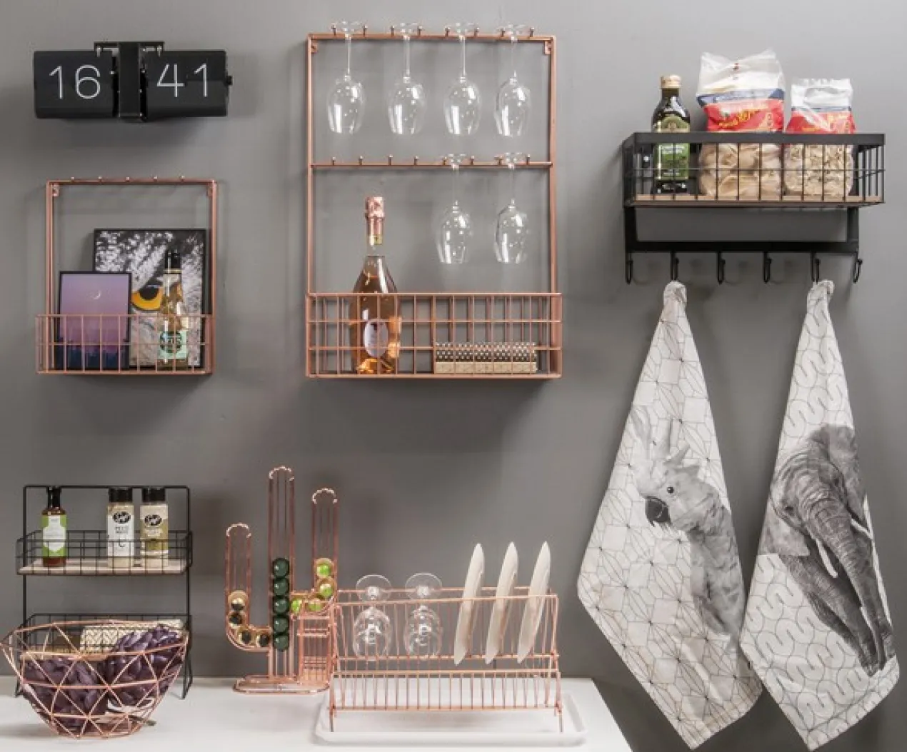 Dish rack copper