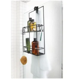 Doucherek Cubiko zwart 11x31x61 cm