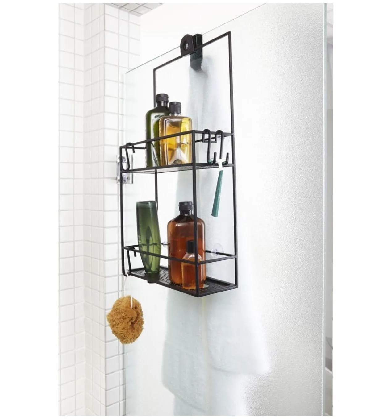 Doucherek Cubiko zwart 11x31x61 cm