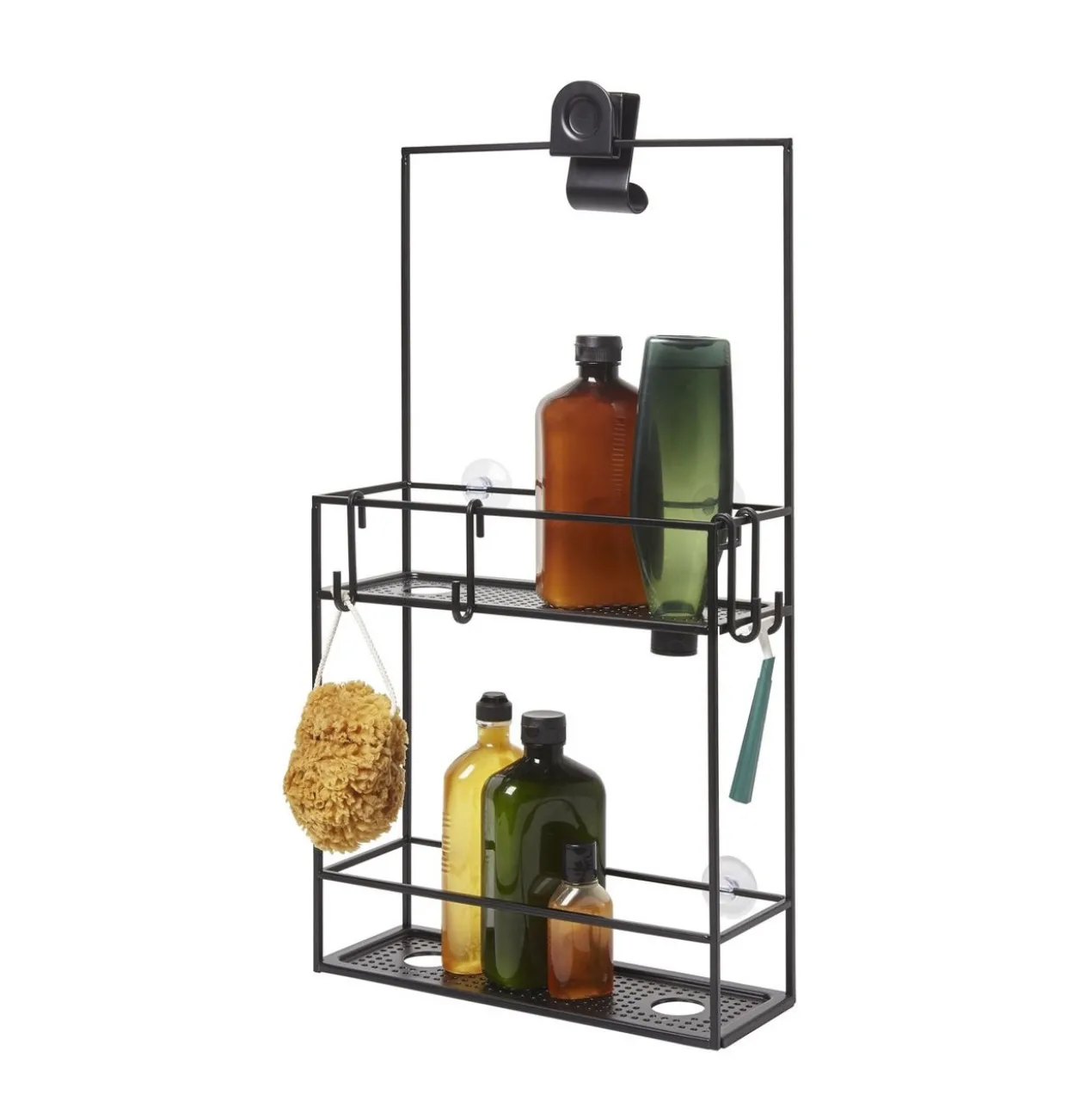 Doucherek Cubiko zwart 11x31x61 cm